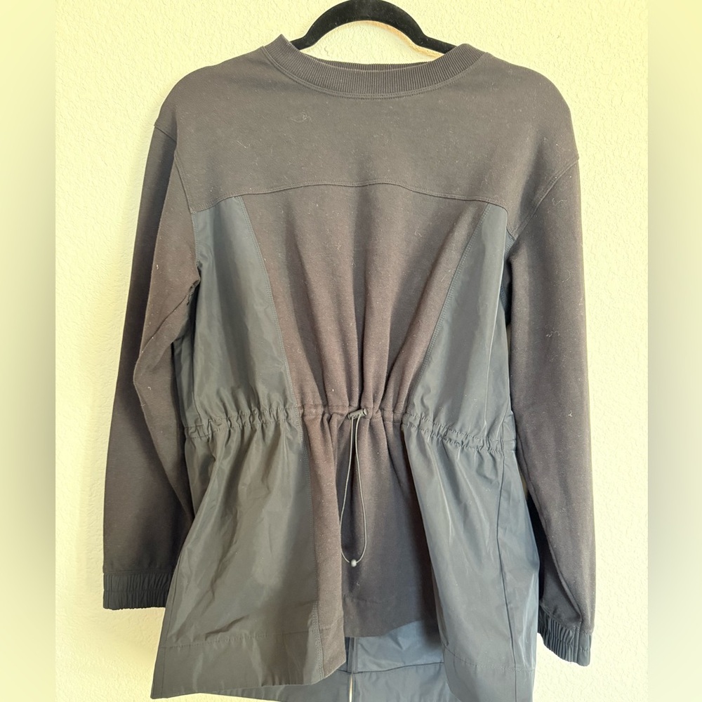Athleta Black Mixed Jacket With Drawstring - image 1